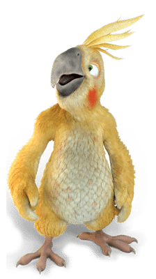 Pablo, the mascot of the BURDDY photo kiosks
