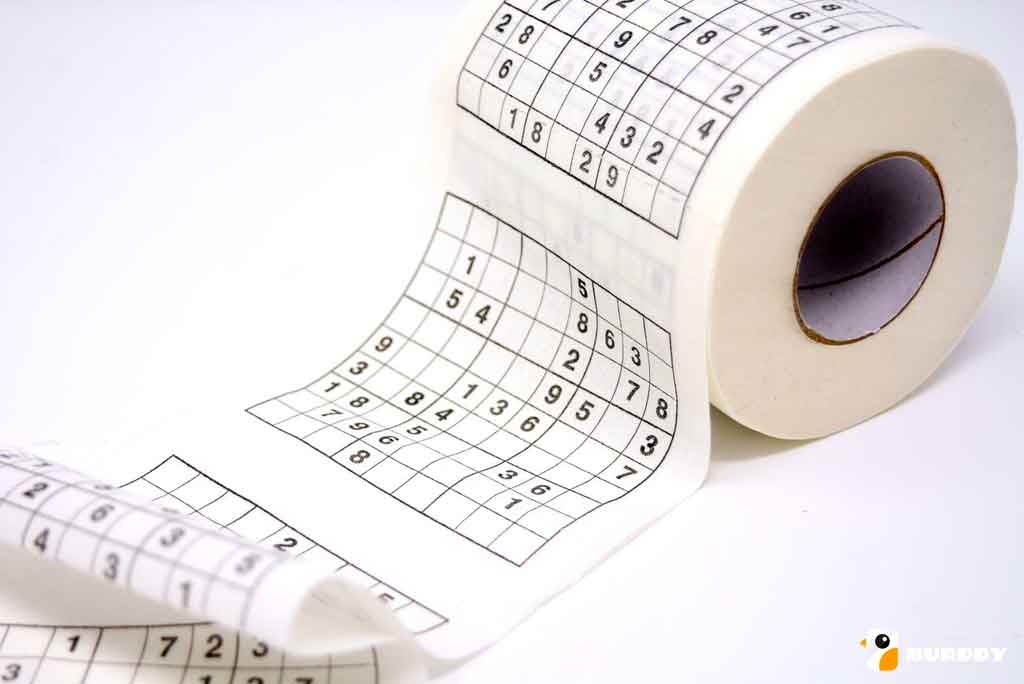 A roll of toilet paper with Sudoku prints, a very original gift!