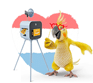 The BURDDY photobooth terminal and our mascot Pablo