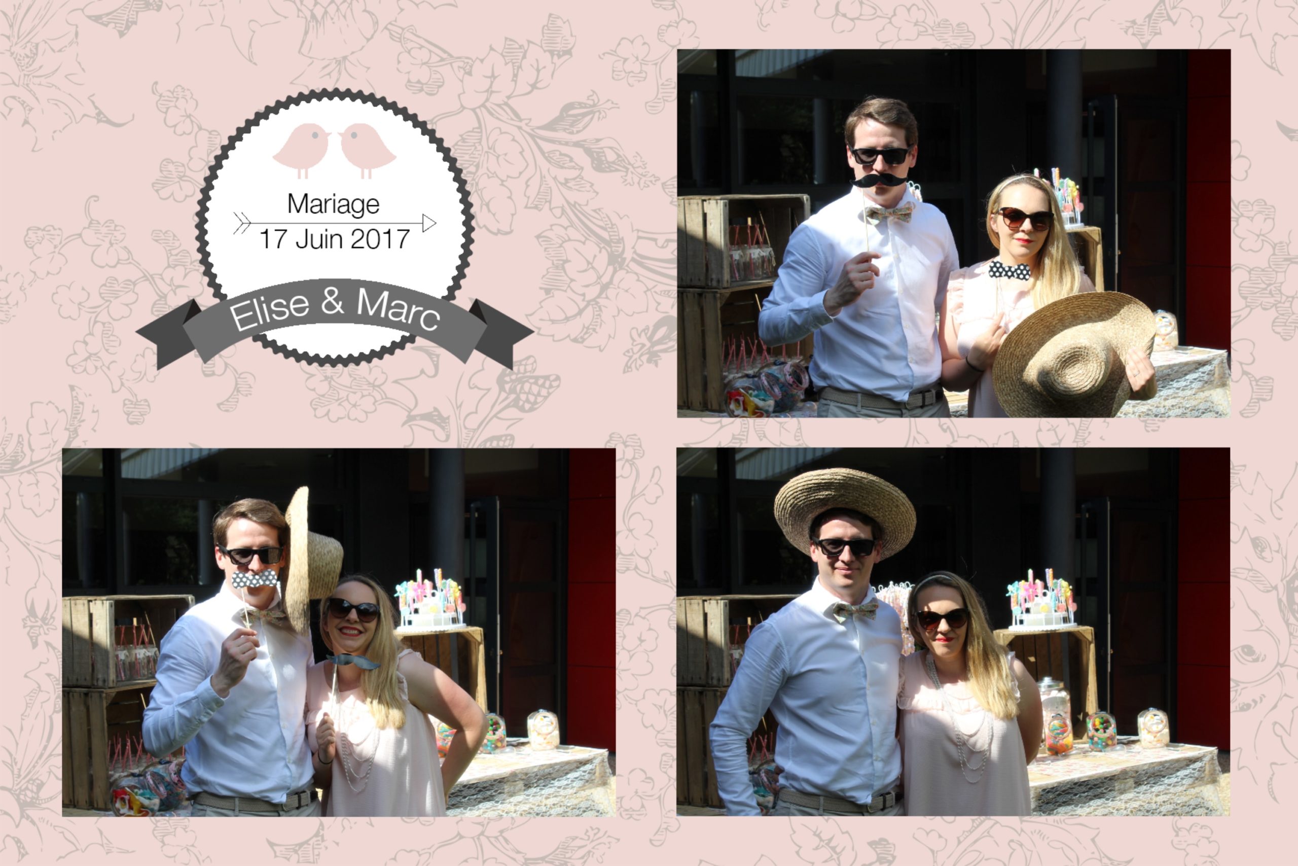 Cadre photo personnalisé de mariage avec le photobooth Burddy